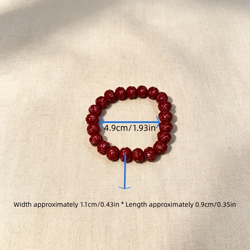 Bohemian Lotus-Shaped Cinnabar Bracelet, Elegant Gift